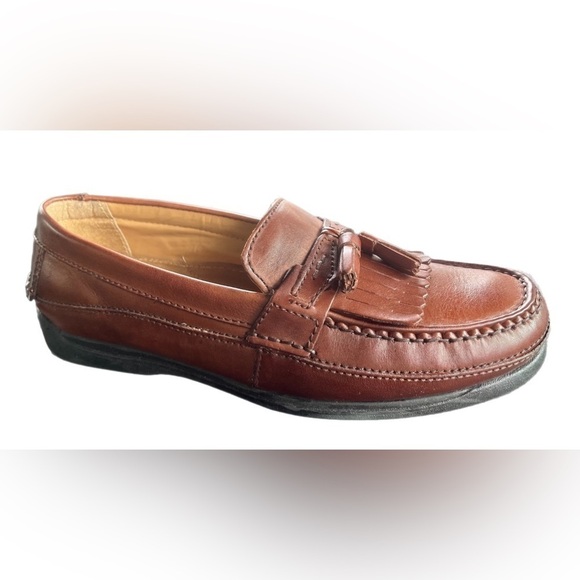 Dockers Brown Leather Loafers Tassle Dress Wear Slip On Comfort Shoes Size 9.5W - Picture 3 of 9